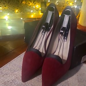 Steve Madden wine suede pump S10.